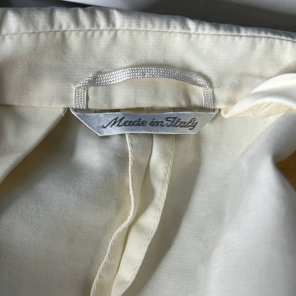 MaxMara Sz 6/40 Cream 100% Cotton Fitted Blazer Made in Italy - Picture 8 of 9